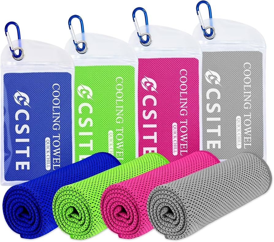 CSITE 4 Pack Cooling Towels (47"x12") for Neck and Face, Ice Towel for Hot Weather, Soft Breathab... | Amazon (US)