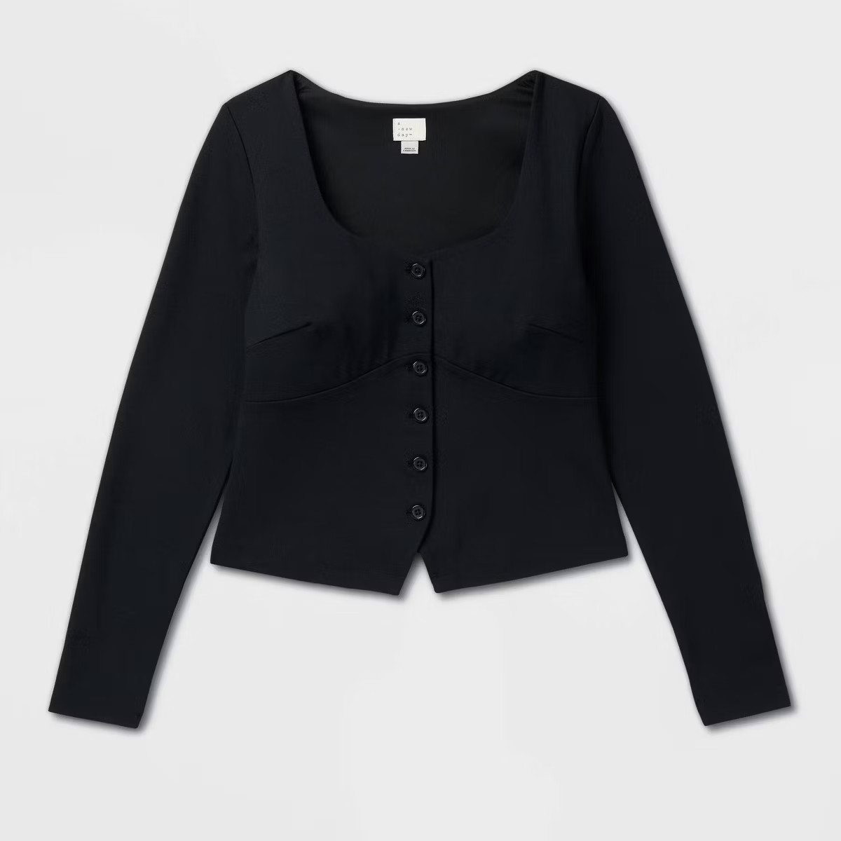 Women's Ponte Button-Front Long Sleeve Top - A New Day™ | Target