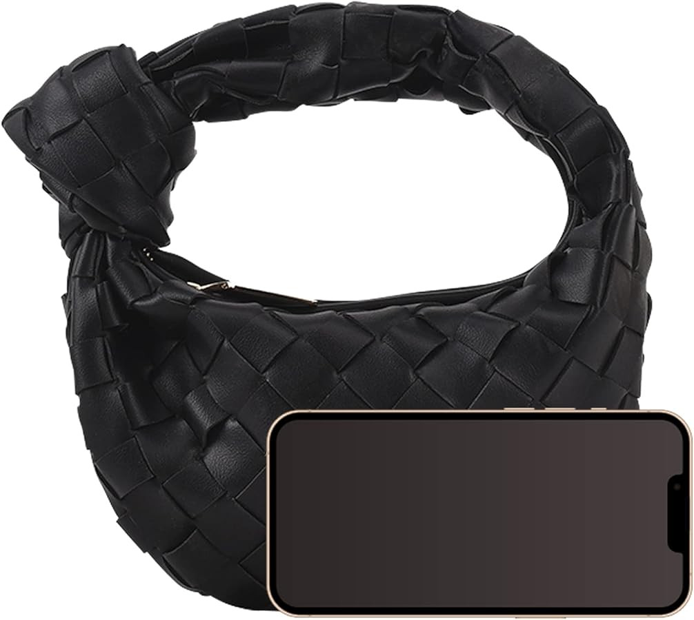 Woven Handbag for Women Small Clutch Bags Fashion Knotted Hobo Bags Faux Leather Purse 2024 | Amazon (US)