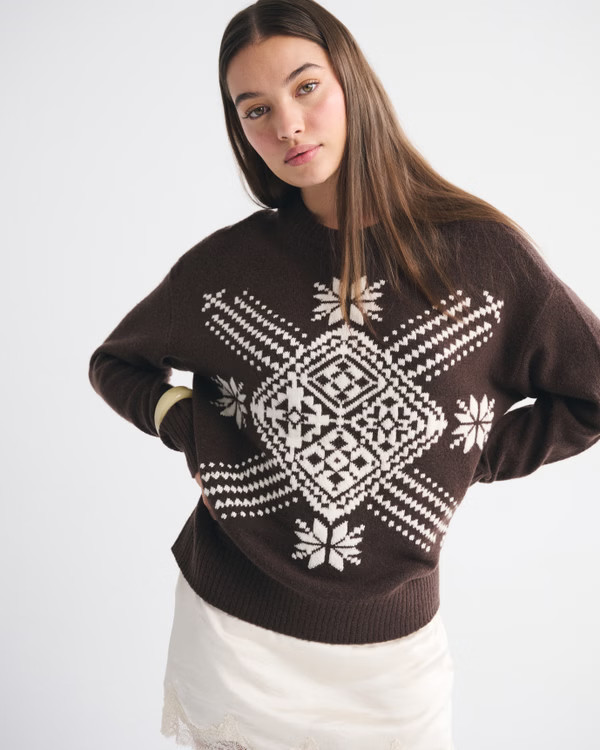 Women's Dad Fairisle Crew Sweater | Women's New Arrivals | Abercrombie.com | Abercrombie & Fitch (US)