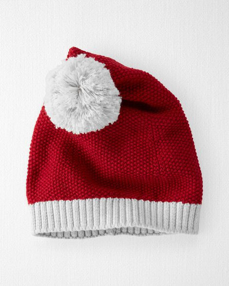 Little Planet Baby Organic Cotton Sweater Knit Santa Hat Baby Size 0-3M Deep Red | Carter's