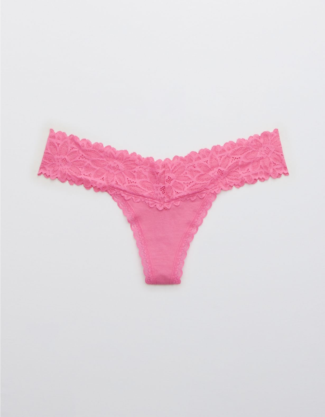 Aerie Cotton Sunkissed Lace Thong Underwear | American Eagle Outfitters (US & CA)