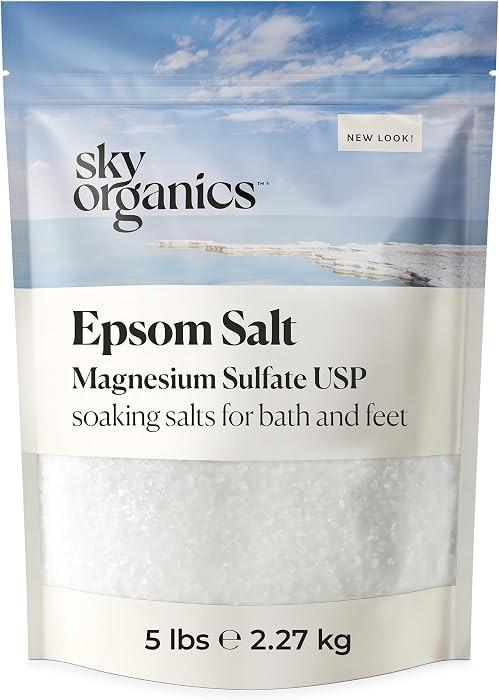Sky Organics - Epsom Salt Bath Soak, 5 lbs - Magnesium Sulfate USP - 100% Pure, Medium Grain - Un... | Amazon (US)
