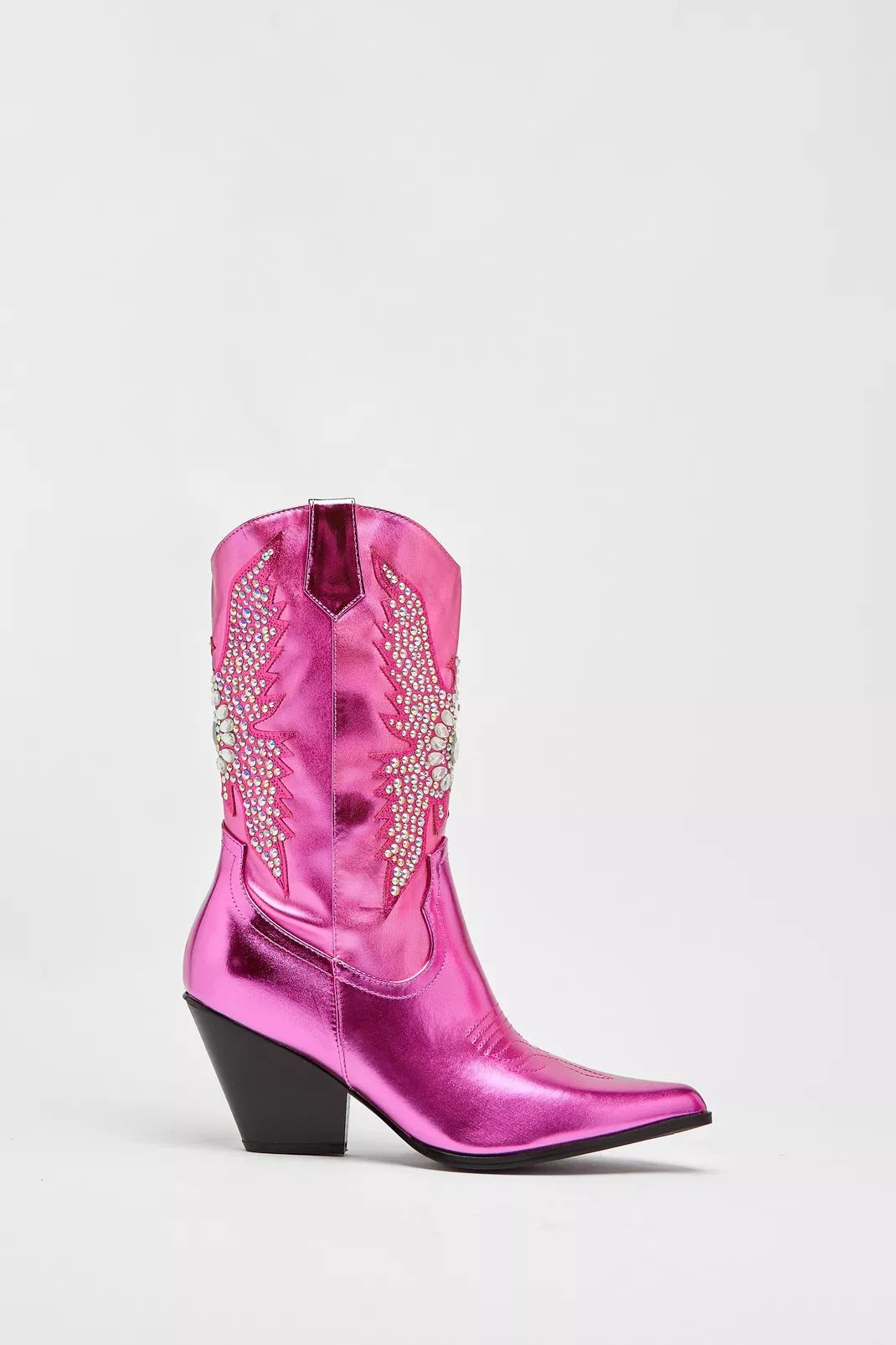 Metallic Embellished Western Boots | Nasty Gal US