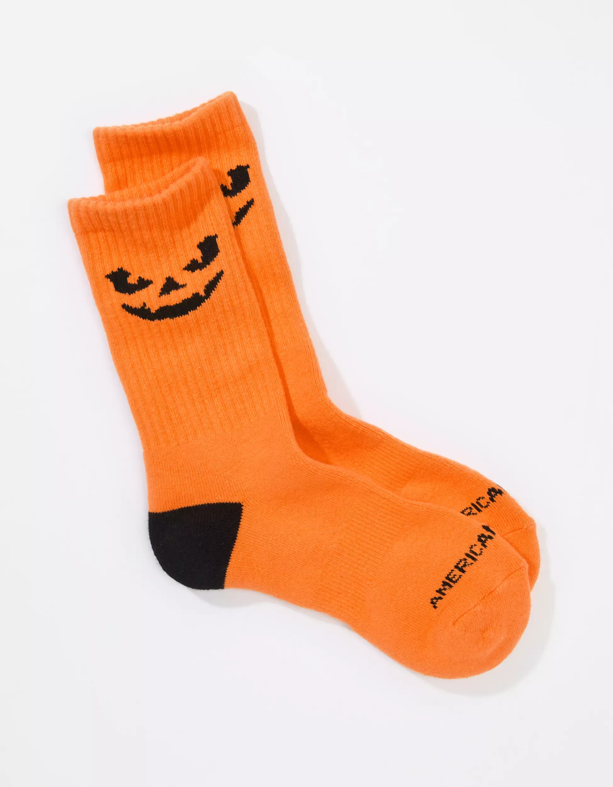 AE Halloween Jack-O-Lantern Crew Socks | American Eagle Outfitters (US & CA)