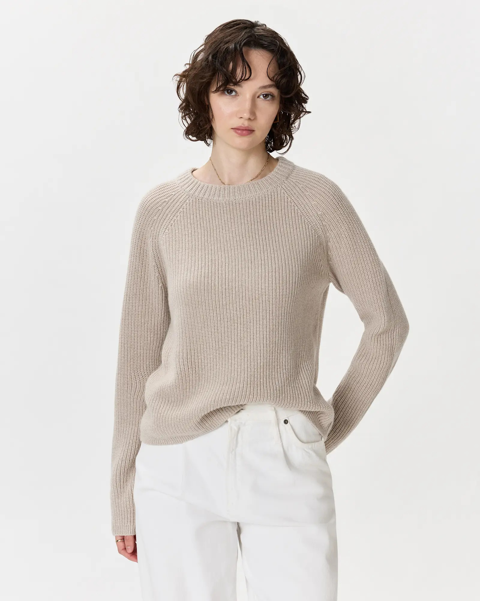 Mongolian Cashmere Fisherman Crewneck Sweater | Quince