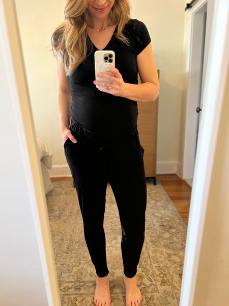 These target maternity joggers are THE best. And will def wear after baby is born too. I have the cream (not see through) and black and love them!

#LTKbump