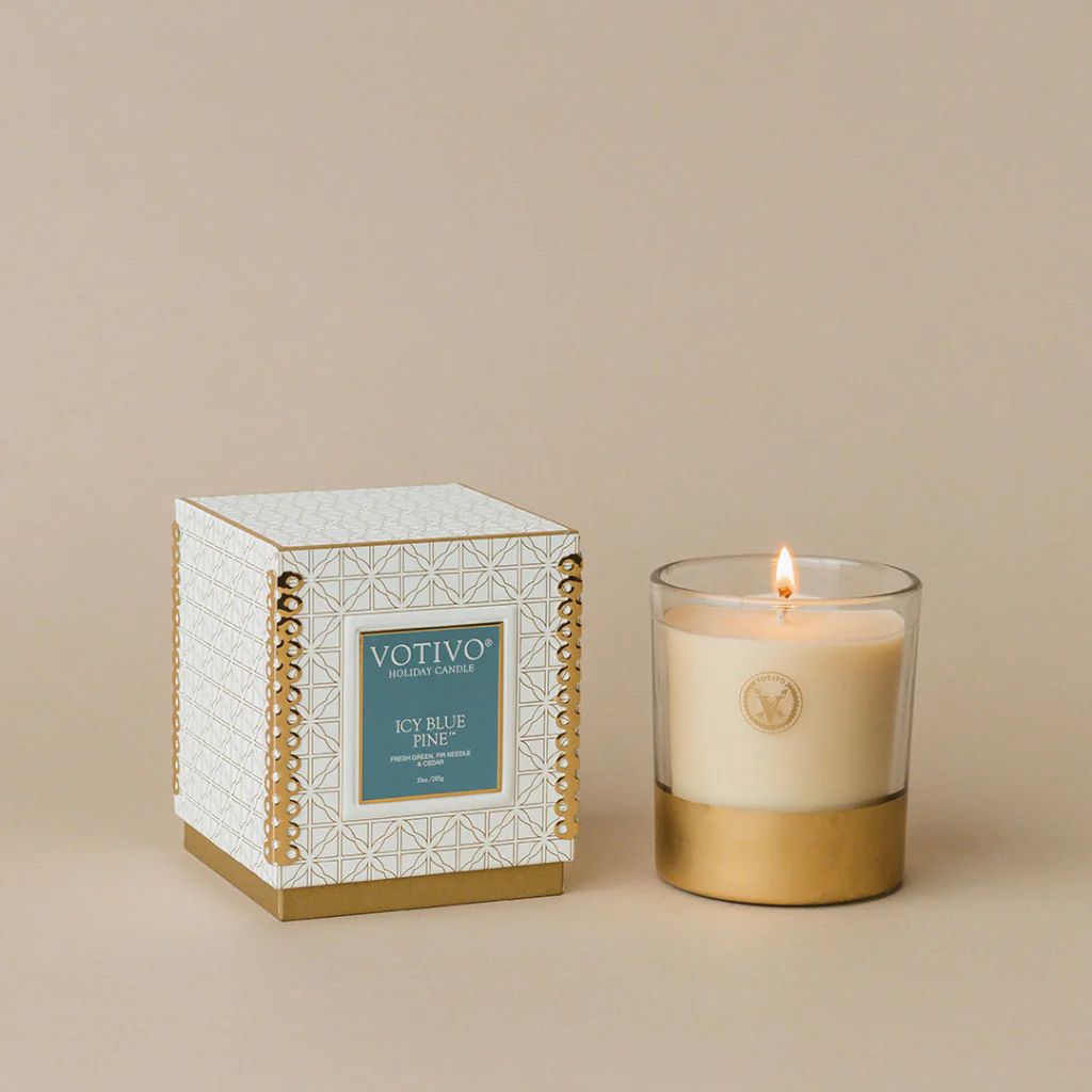 Holiday 10oz Candle-Icy Blue Pine | Votivo