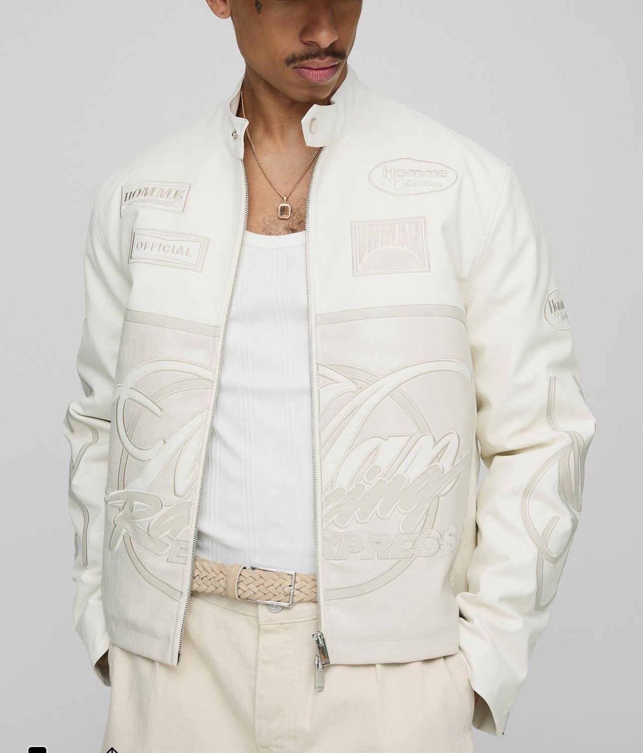 Regular Fit Man Racing PU Biker Jacket

#LTKuk #LTKmens #LTKhome