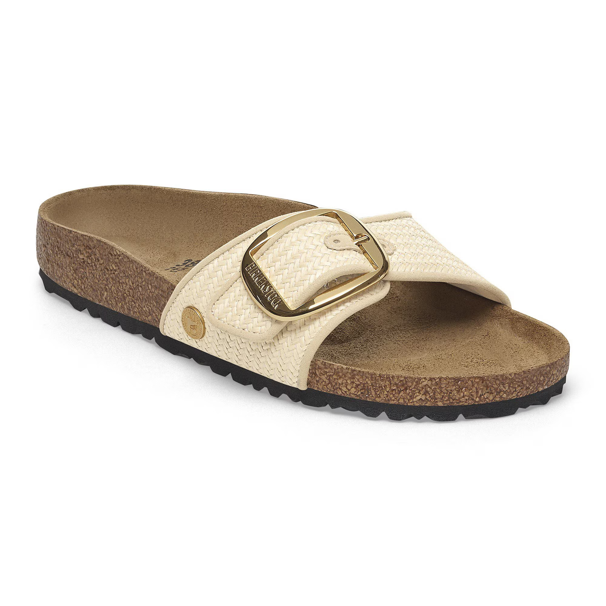 Madrid Big Buckle Raffia Textile Naturale One-Strap Sandals | Birkenstock USA