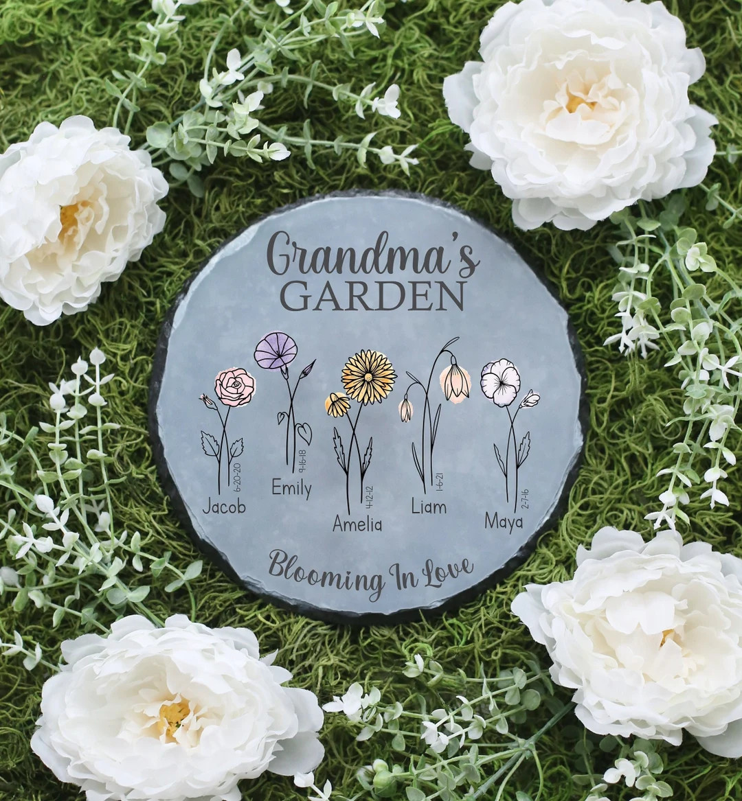 Personalized Garden Stone | Mother's Day Gift | Personalized Birth Flower Gift | Personalized Gif... | Etsy (US)