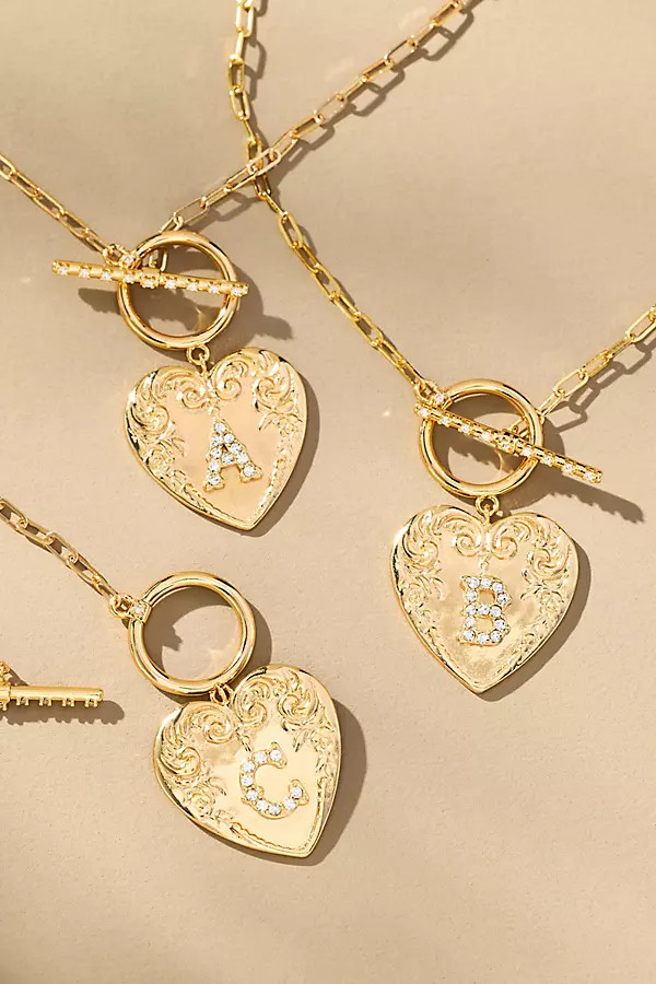 Monogram Heart Toggle Necklace | Anthropologie (US)