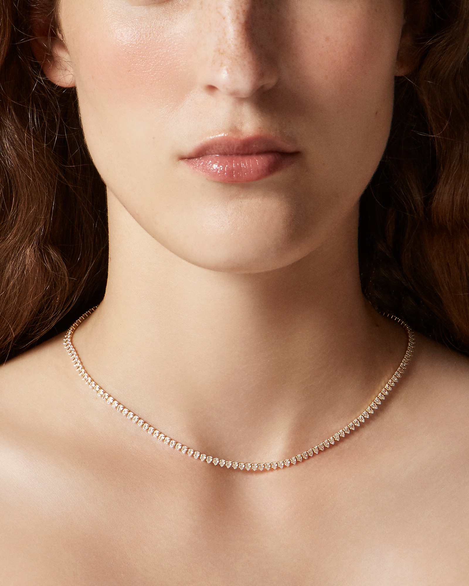 Teardrop cubic zirconia bezel-set tennis necklace | J. Crew US