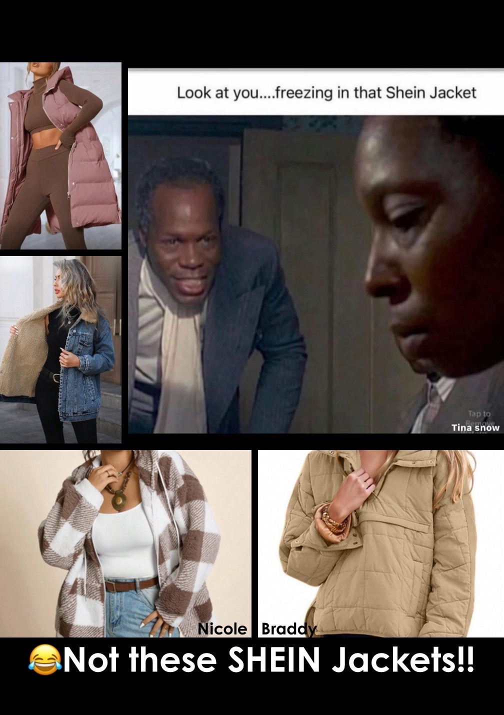 🤣 When I saw this Color Purple meme talking about “you out here freezing in that Shein jacket” — I HOLLERED!!!

Because winter disrespectful 😂

So listen… I went & found 15 jackets that are actually cute, warm, affordable AND highly rated (4.7★ and up).
From puffers to faux leather to teddy fleece — I linked them ALL on my LTK so you don’t have to guess which ones are worth it this season. Because we’re staying cute AND warm this year, amen! 🙌🏾🧥✨

#FallFashion #WinterStyle #LTKFinds #CozySeason #StyleWithHumor

#LTKSeasonal #LTKHoliday #LTKFindsUnder100