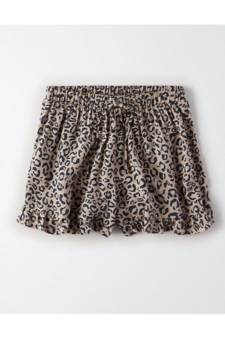 AE High-Waisted Leopard Print Runner Shorts | American Eagle Outfitters (US & CA)