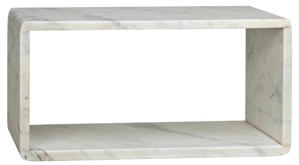 Foundation Side Table, Large, White Marble | StyleUp