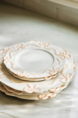 Benedita Bow Stoneware Side Plates, Set of 4 | Anthropologie (US)