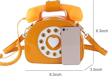 Oweisong Women Telephone Shaped Handbag and Purses Retro Phone Top-Handle Shoulder Bags Crossbody... | Amazon (US)