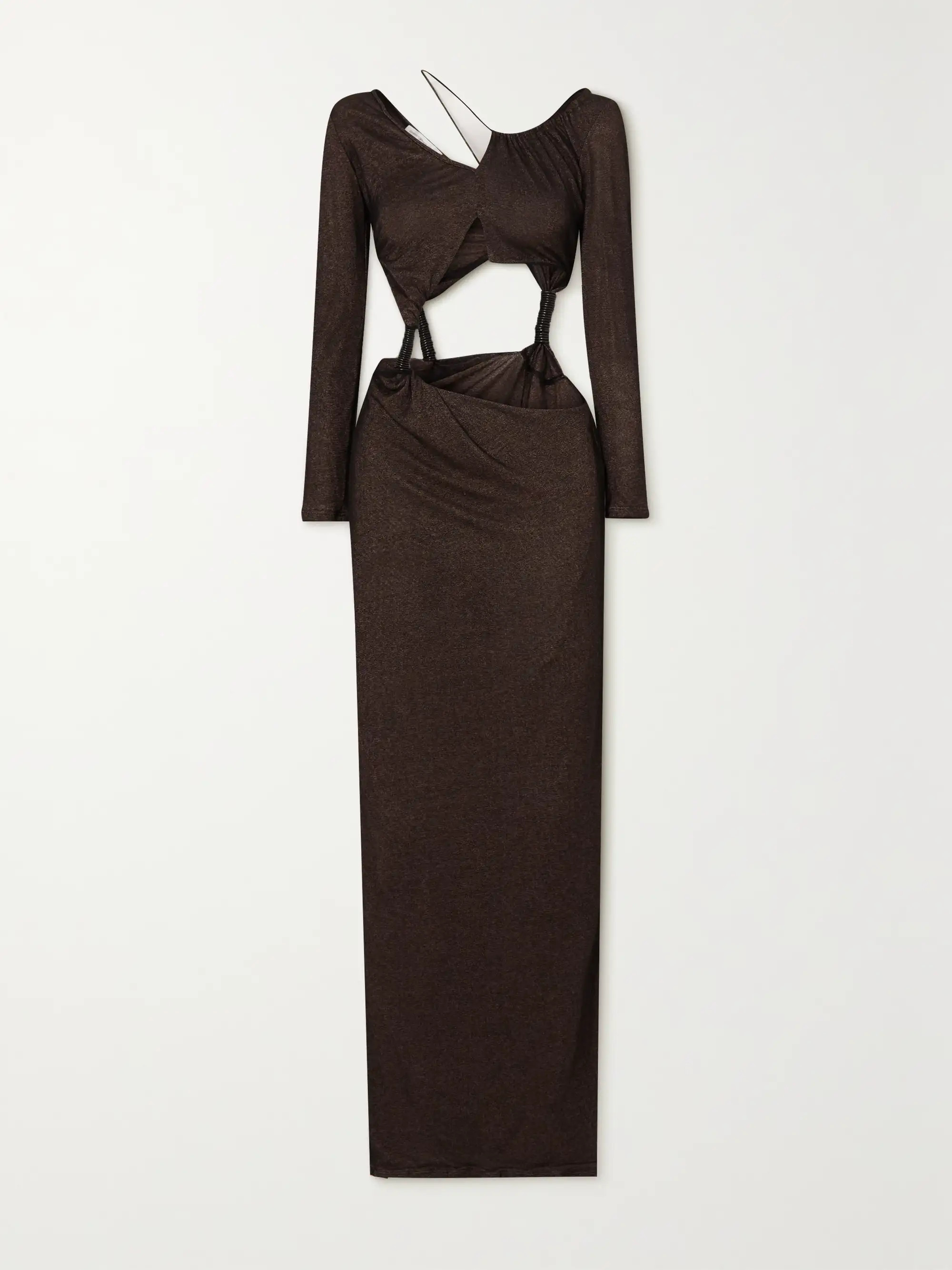 Asymmetric cutout silk-jersey maxi dress | NET-A-PORTER APAC