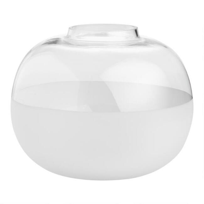 Large Round Clear And Frosted Glass Vase | World Market