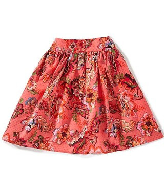 Little Girls Floral Dot Printed Mini Skirt | Dillard's
