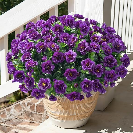 Artificial Faux Outdoor Flowers Plants for Spring Summer Decoration, Fake Silk Camellia UV Resist... | Amazon (US)