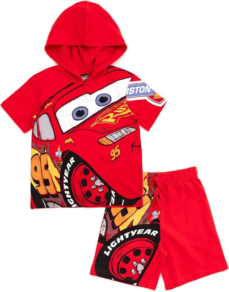 Disney Hooded T-Shirt and French Terry Shorts Outfit Set Toddler to Big Kid Sizes (2T - 10-12) | Amazon (US)