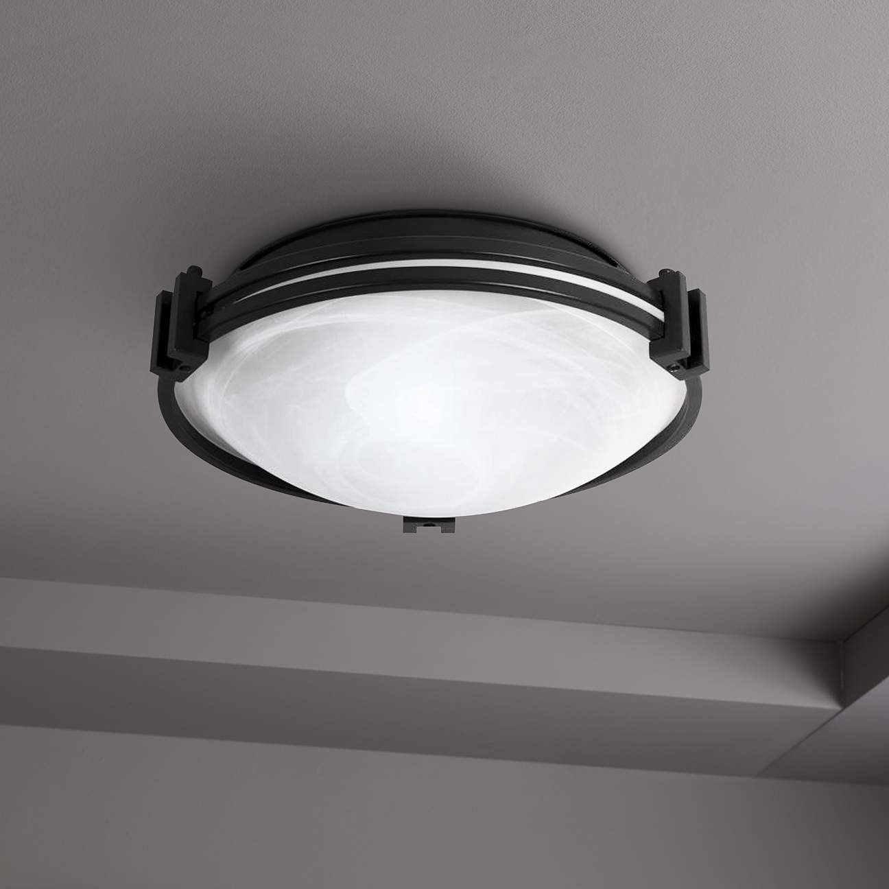 Possini Euro Deco 12 3/4" Wide Black Ceiling Light | Lamps Plus