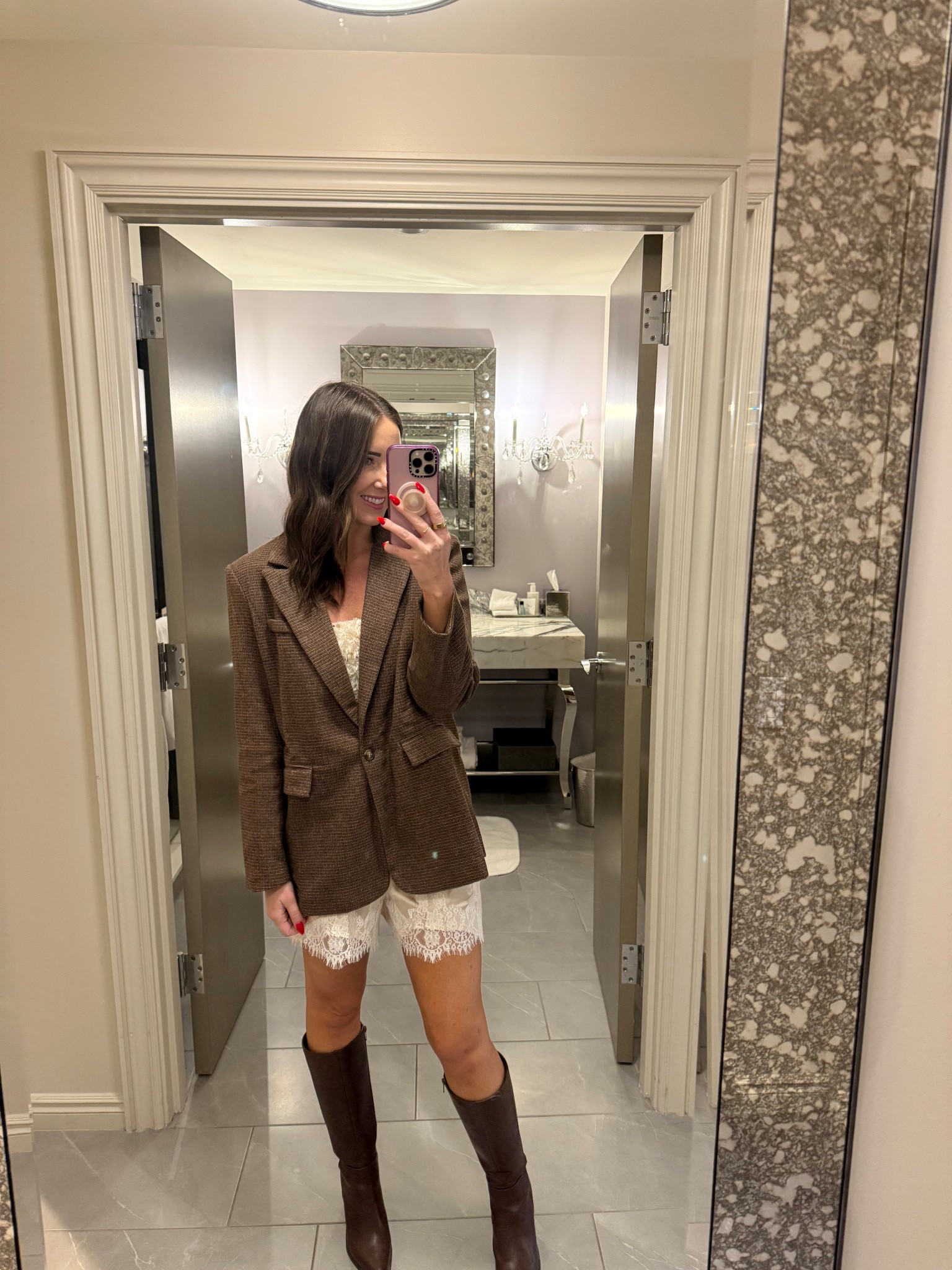 I think I’m officially on the lace shorts trend! I found mine on Amazon and I’m wearing a medium! 

#LTKootd #LTKFindsUnder50 #LTKHoliday