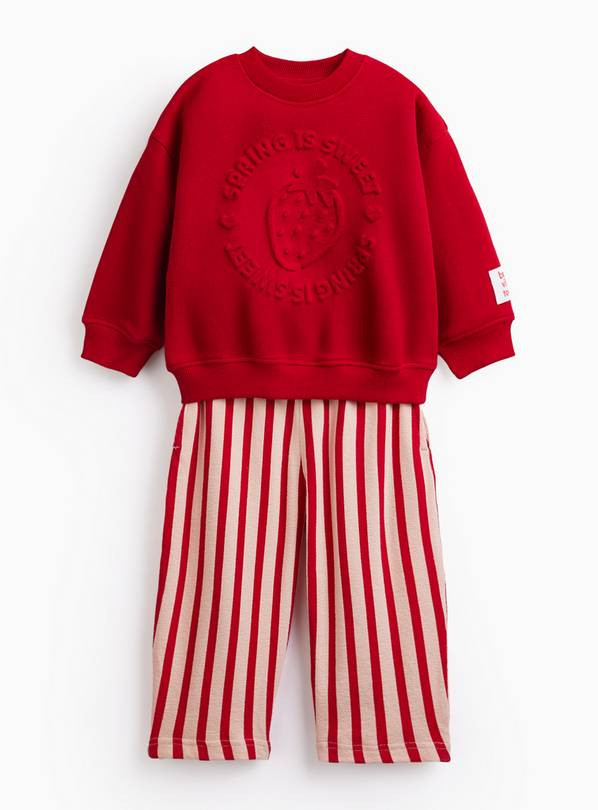 The Strawberry Embossed Sweat & Trousers Set 4-5 years | Tu Clothing