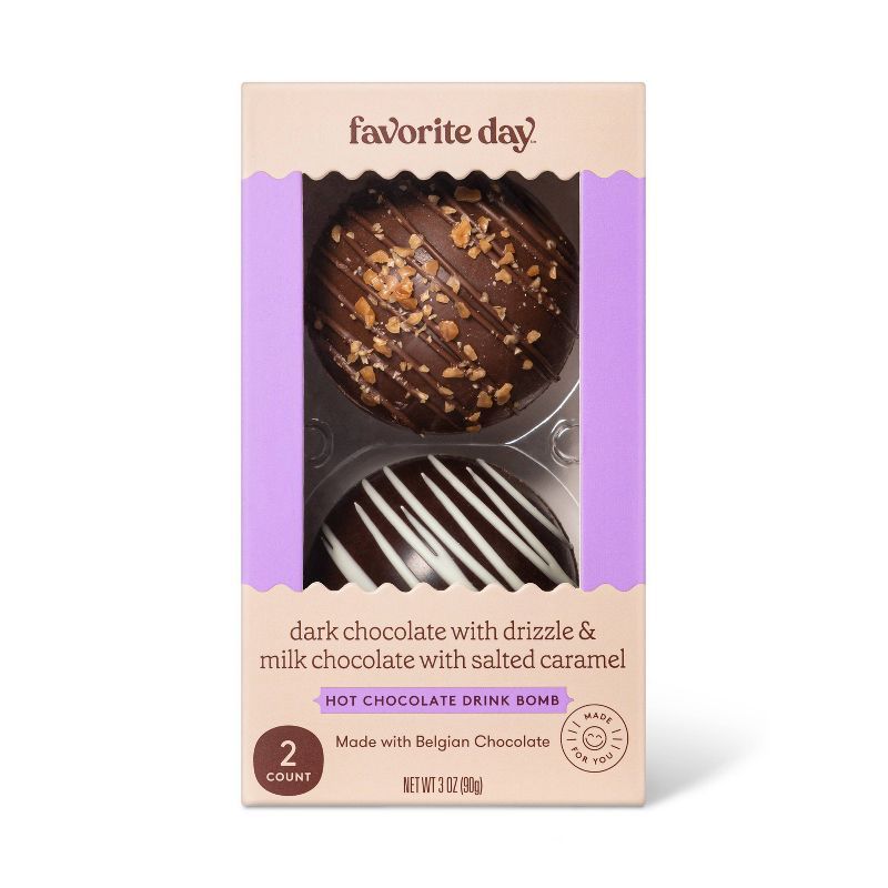 Hot Chocolate Bombs: Dark w/White &#38; Milk w/Salted Caramel - 3.2oz - Favorite Day&#8482; | Target