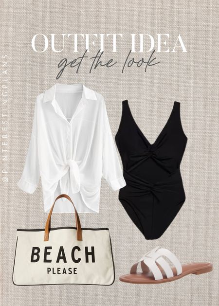 Outfit Idea get the look 🙌🏻🙌🏻

Swimwear, black bathing suit, beach bag, cover up 

#LTKStyleTip #LTKSwim #LTKSeasonal
