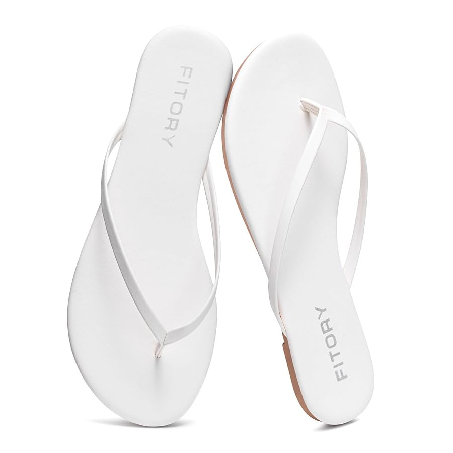 FITORY Women’s Fashion Flip Flops Comfortable Leather Summer Beach Thong Walking Sandals on Ind... | Amazon (US)