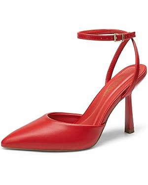 DREAM PAIRS High Heels for Women Closed Pointed Toe Dress Shoes for Women Ankle Strap Stiletto He... | Amazon (US)