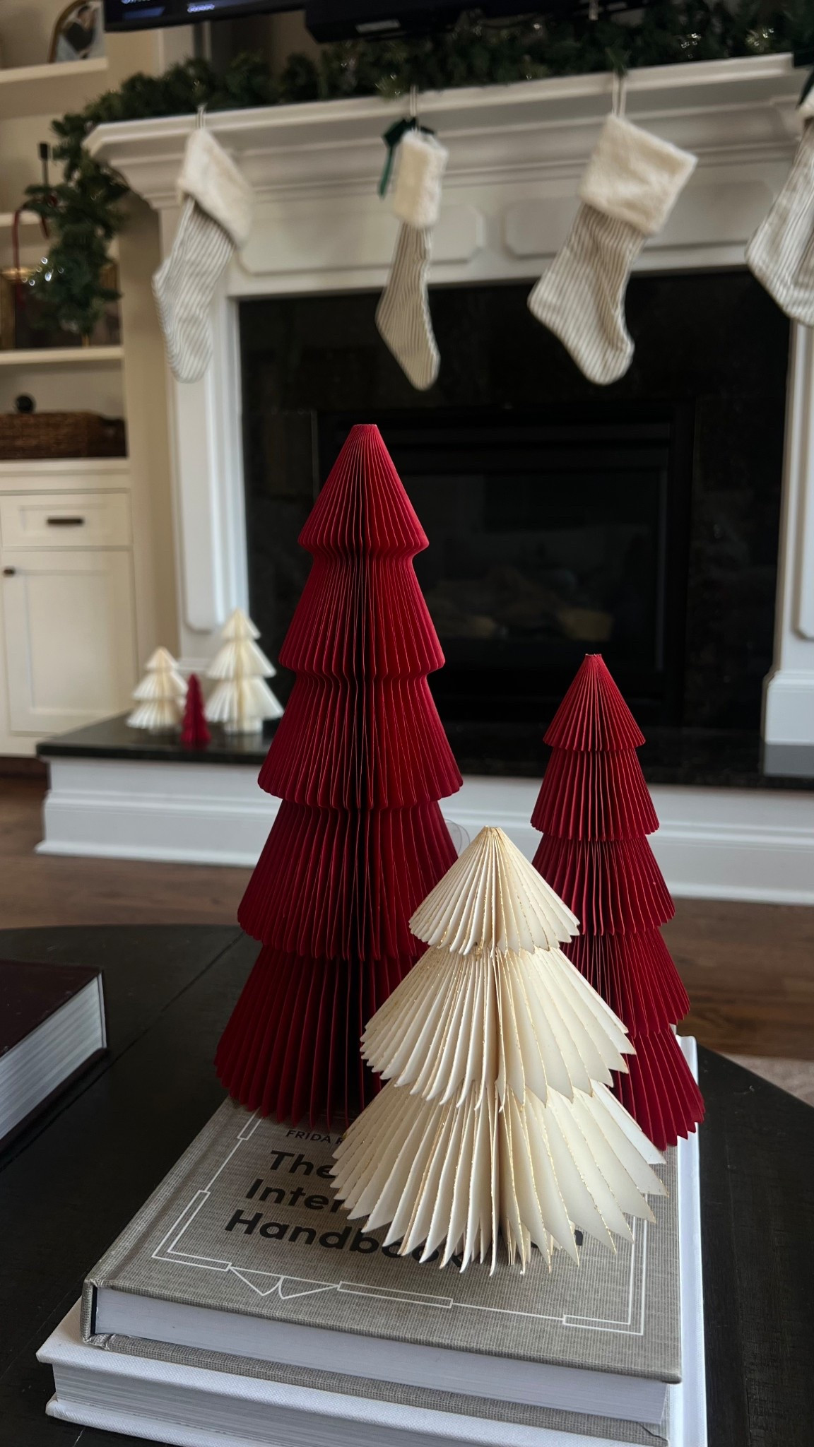 Paper Christmas trees from Walmart 🎄✨ 

#christmasdecor #holidaydecor 

#LTKHoliday #LTKHome #LTKGiftGuide