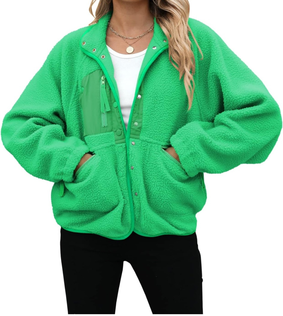 Free People Hit The Slopes Fleece Jacket DUPE from Amazon! #freepeopledupe #amazonfind