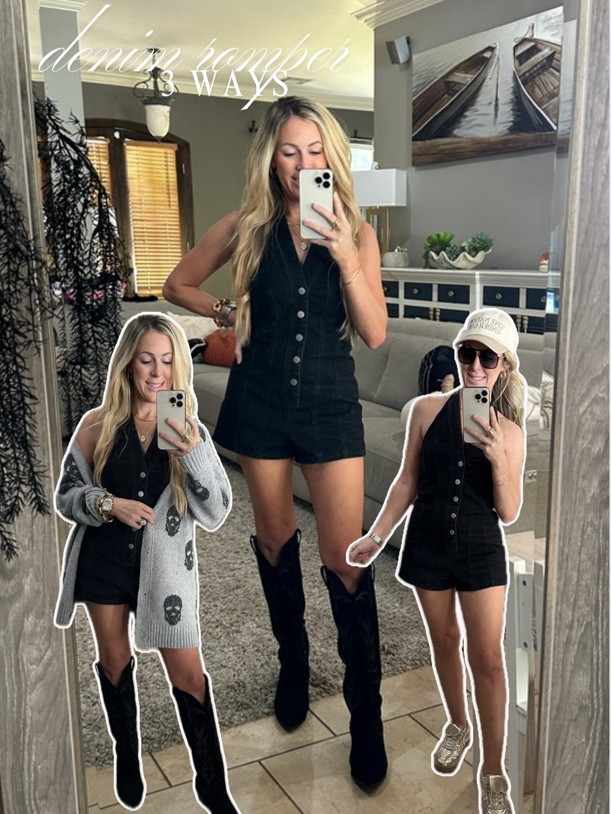 One denim romper, 3 ways. Loving this fall transition outfit. 

#LTKSeasonal #LTKHalloween #LTKPetite