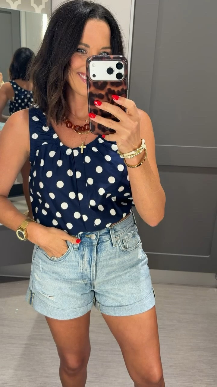 This polka dot top is such a classic. Easy to dress up or down, and I love it paired with denim shorts for an everyday summer look.

Top is from Target in size Small.
5’3” for reference.

#TargetStyle #TargetFinds #TargetFashion #PolkaDotTop #SummerStyle #CasualOutfit #AffordableFashion #EverydayStyle #LTKStyle #OOTD