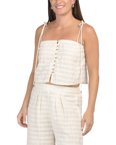 Cotton Ultra Soft Woven Cami Swim Cover-Up Top | Marshalls