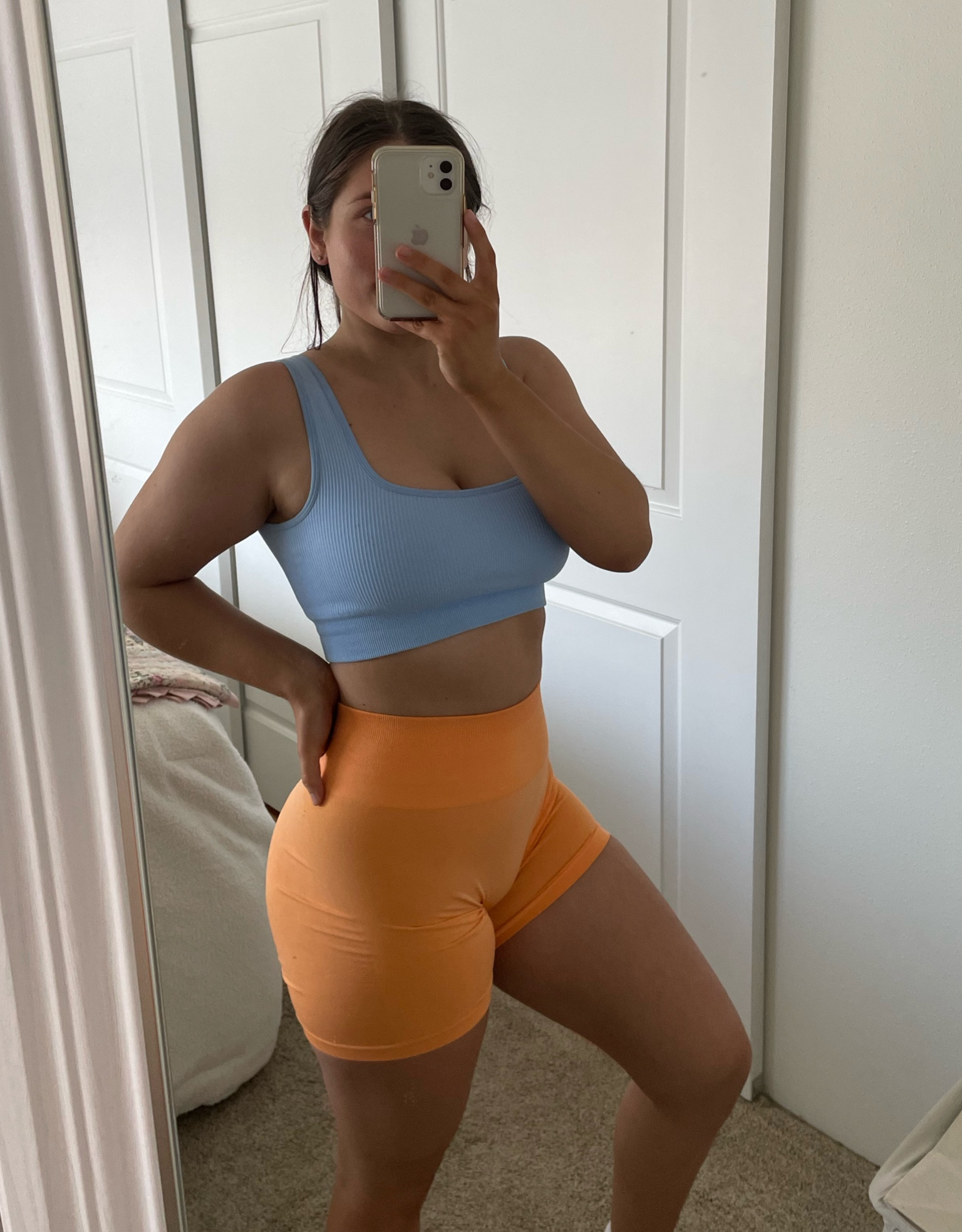 workout top - medium 
workout shorts - medium 

#LTKunder50 #LTKfit #LTKstyletip