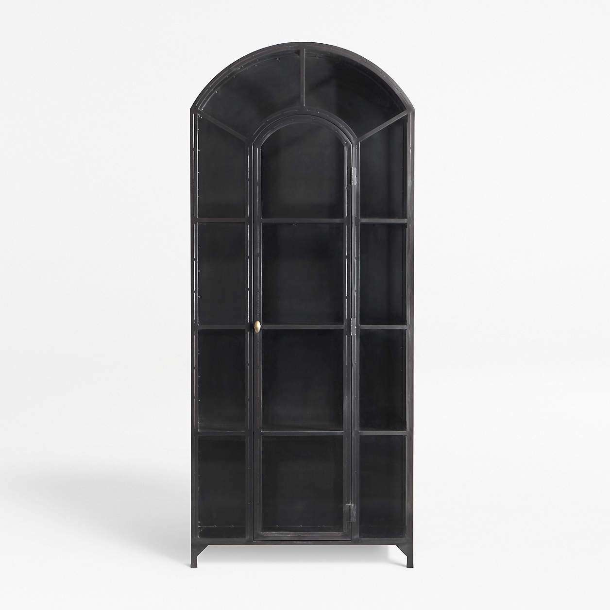Ventana Black Glass Display Curio Storage Cabinet + Reviews | Crate & Barrel | Crate & Barrel