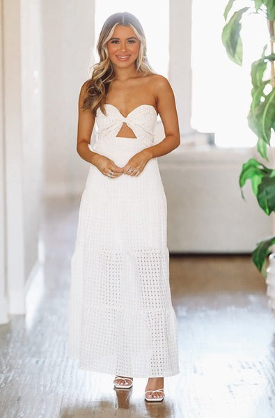 Sunshine Girl Maxi Dress - Cream, Yellow,  White (FINAL SALE) | Hazel and Olive