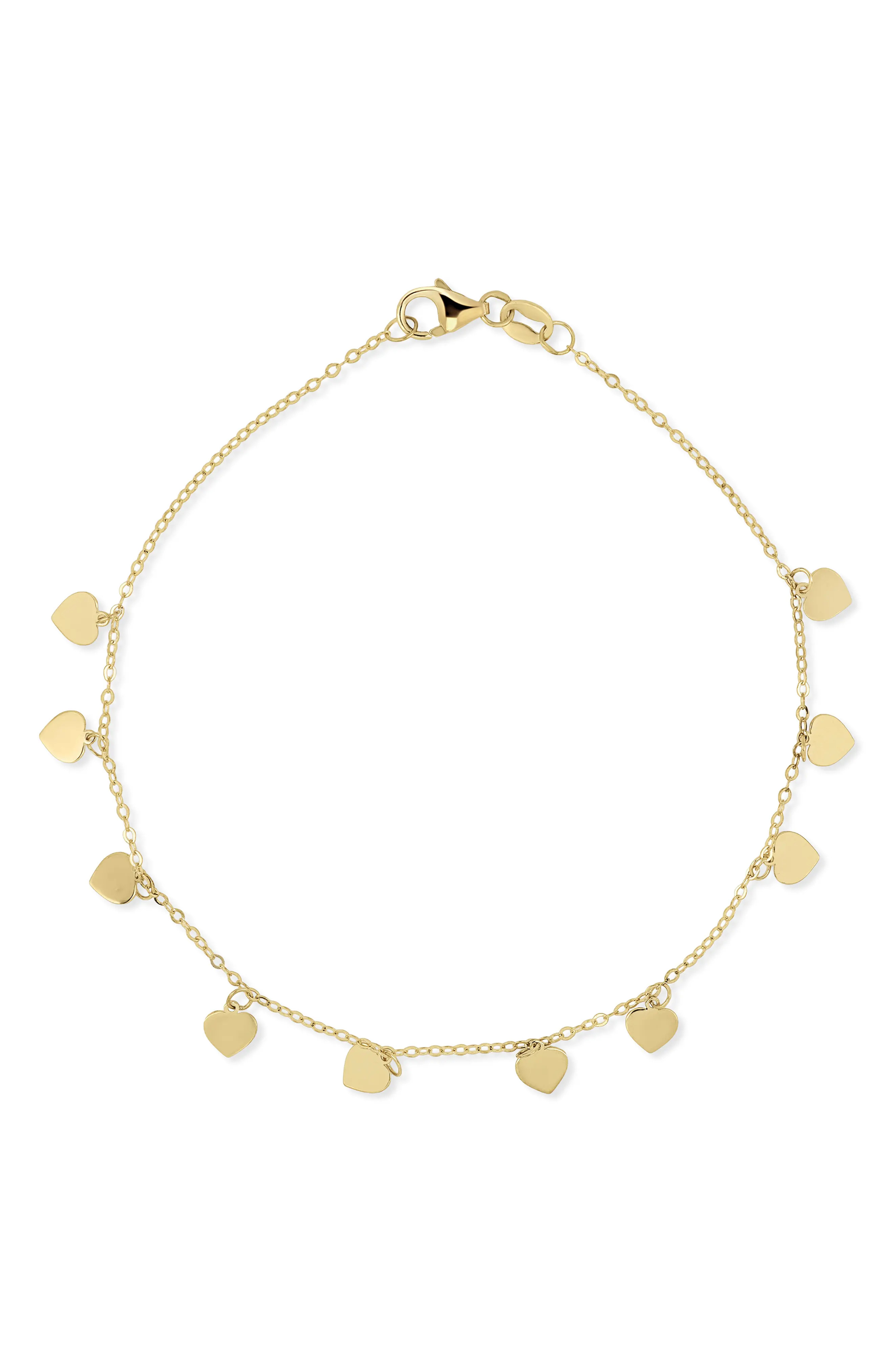 14K Gold Fringe Heart Chain Bracelet (Women) | Nordstrom | Nordstrom