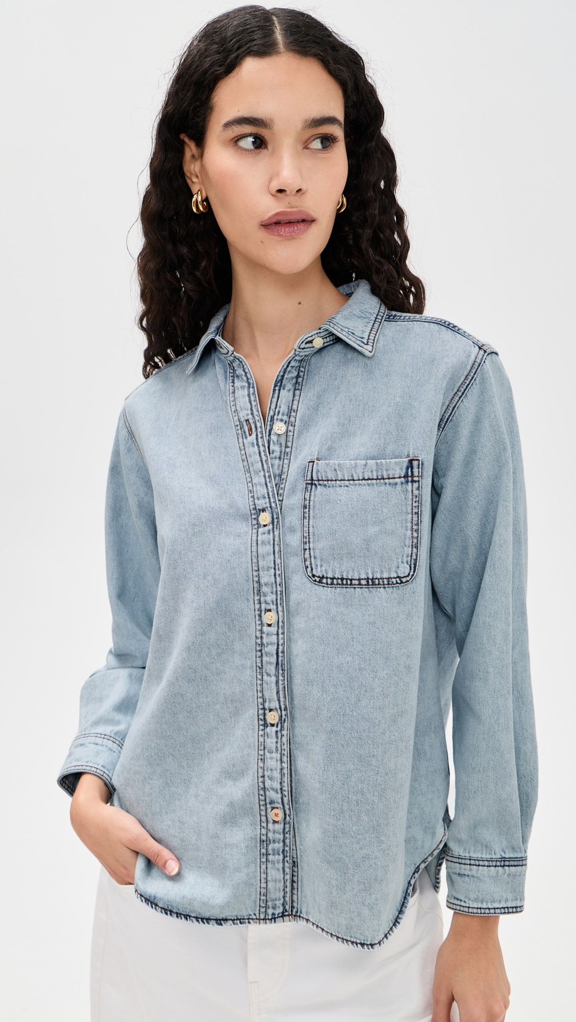 Marine Layer Jane Relaxed Denim Shirt | Shopbop | Shopbop