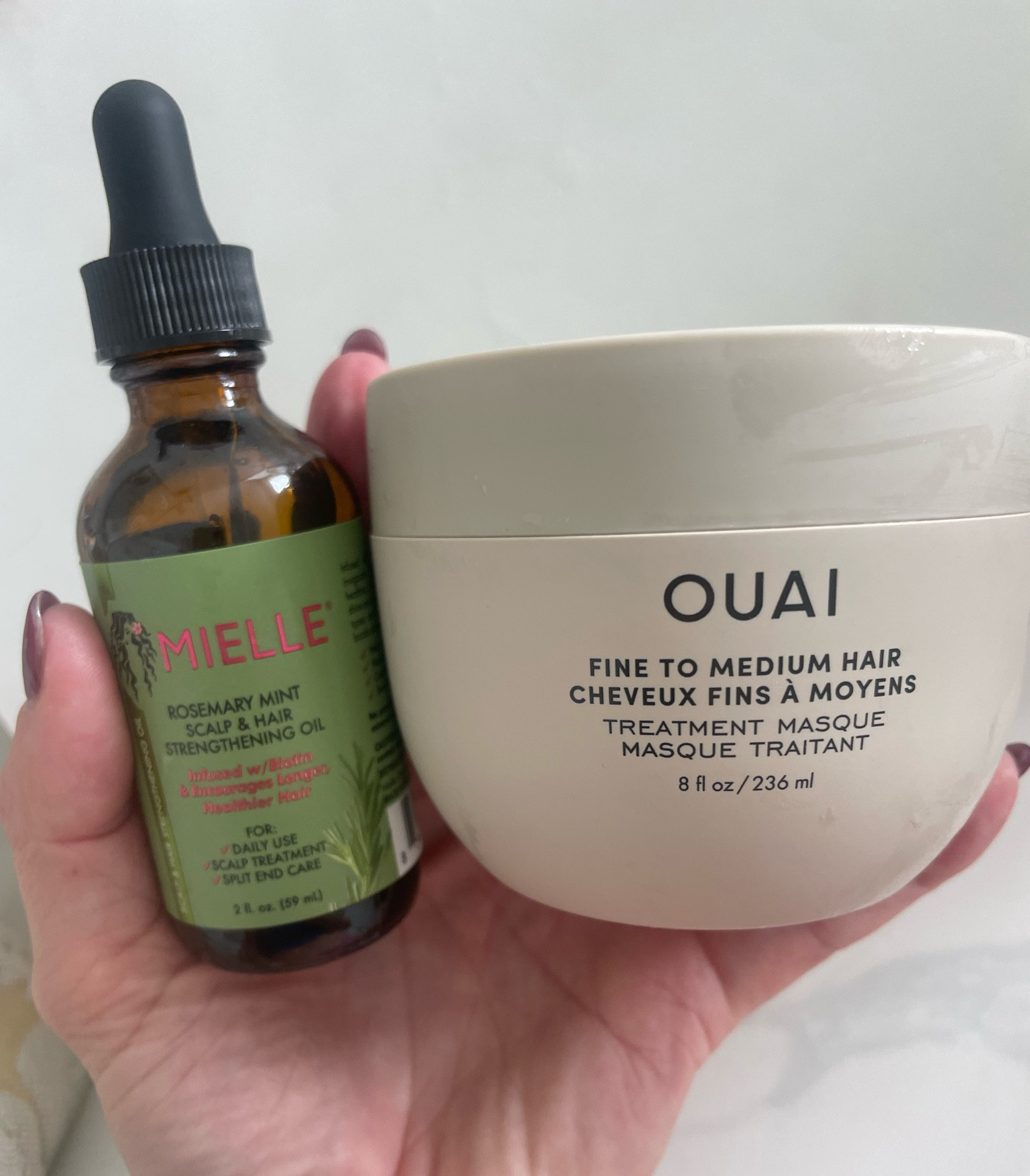 Dynamic Hair Duo! My weekly Sunday hair routine includes the rosemary mint hair oil and OUAI hair mask (for fine to medium hair). I’ve noticed a huge difference since starting this year. 

#selfcare #glowup #haircareroutine

#LTKSaleAlert #LTKFindsUnder50 #LTKStyleTip