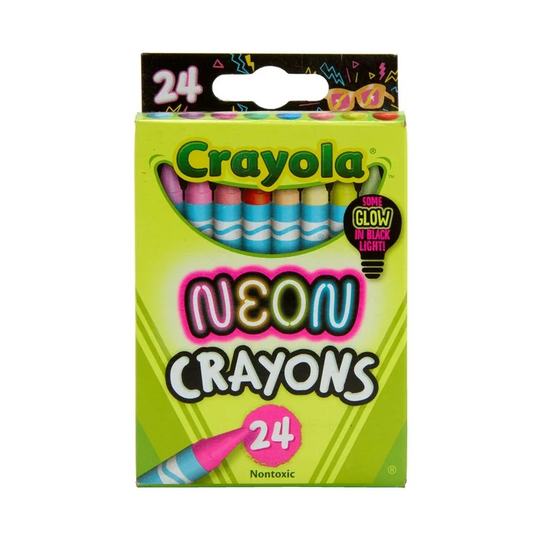Crayola Neon Crayons for Kids 24 Ct, Includes 16 Glow in the Dark Colors, Kids Art Supplies, Gift... | Walmart (US)