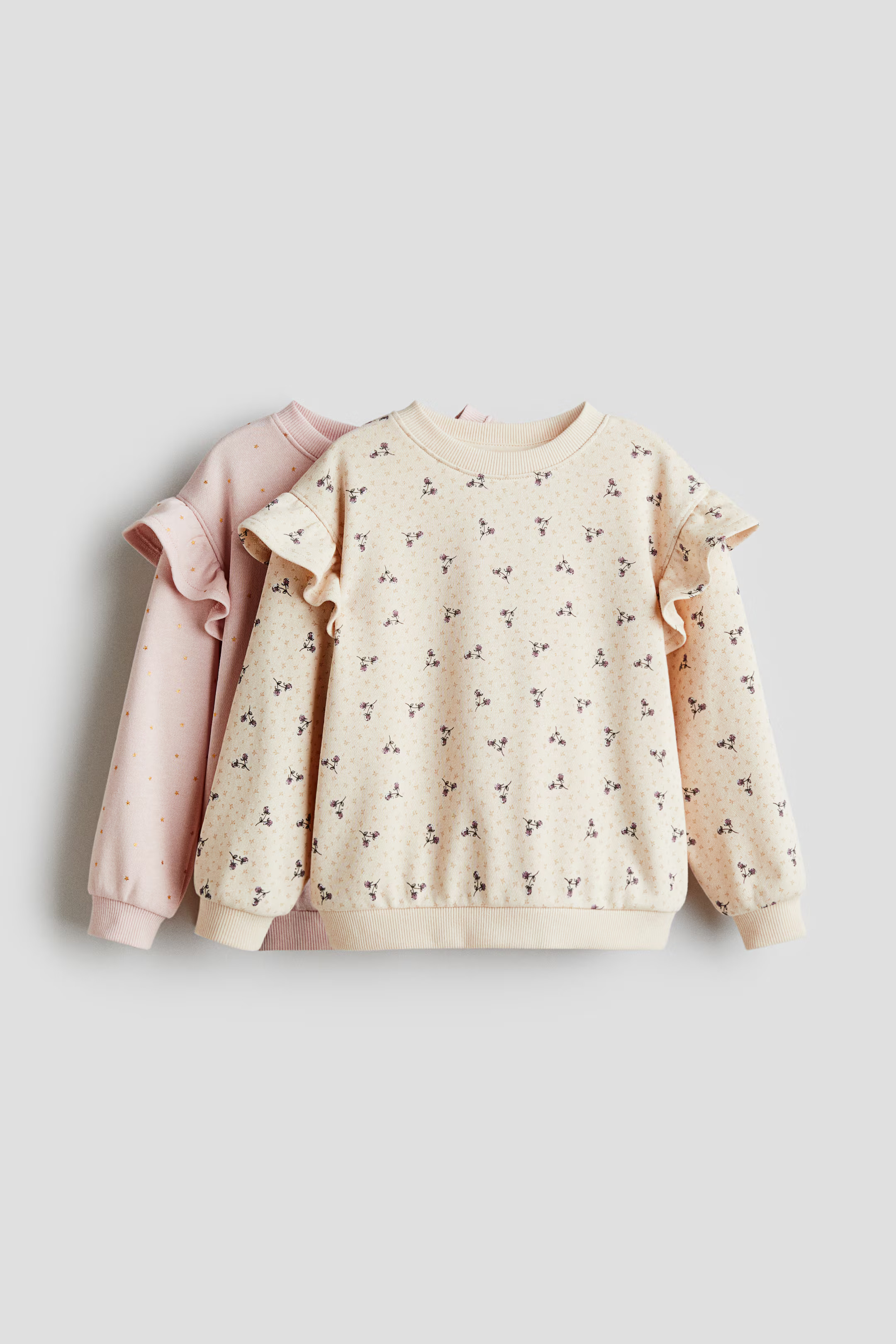 2-Pack Ruffle-Trimmed Sweatshirts | H&M (US + CA)