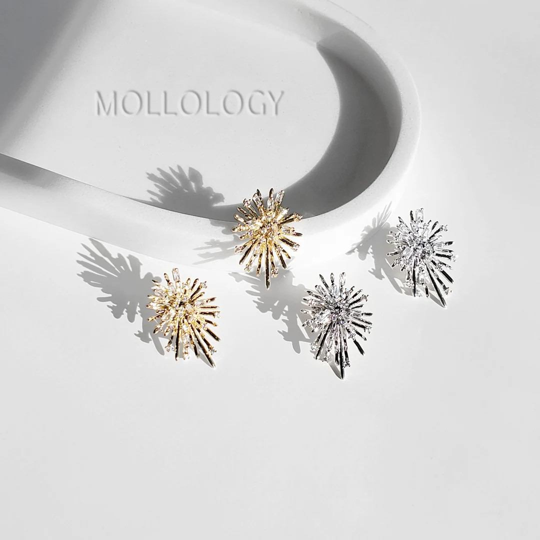 Starburst Earrings, Sunburst Earrings, Wedding Earrings, Bridesmaids Earrings, Baguette Earrings,... | Etsy (US)