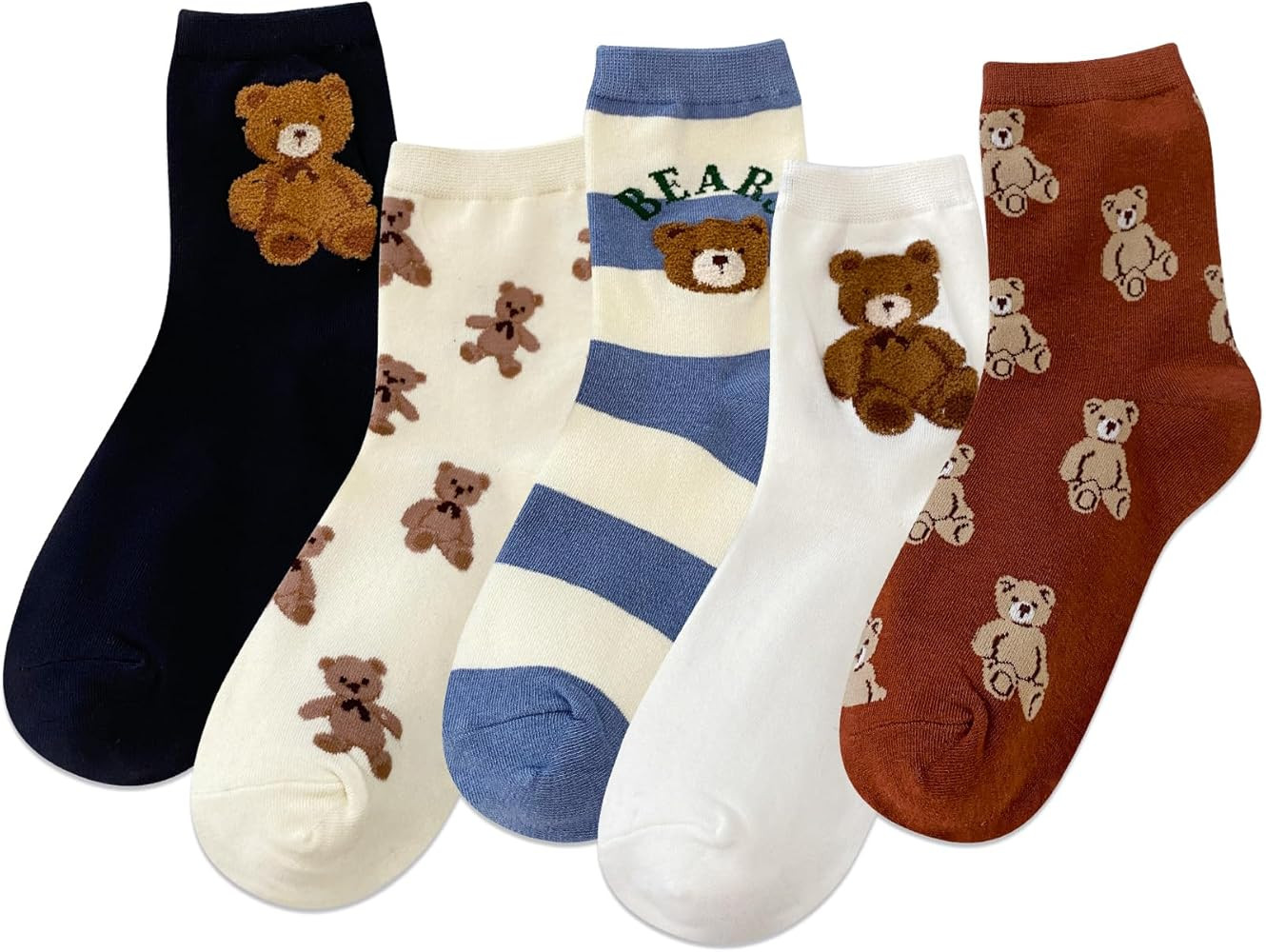 IIG 5 Pairs Womens Novelty Cute Crew Socks Colorful Funny Ankle Socks Gifts for Womens Socks | Amazon (US)