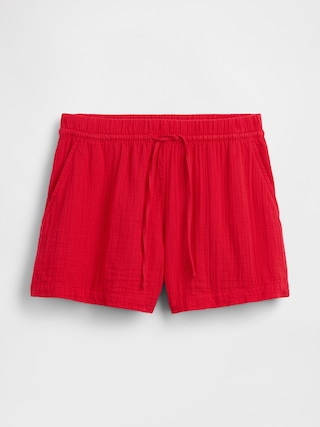 4" Mid Rise Cotton Gauze Easy Shorts | Gap (US)